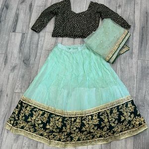 Green and Mint lehnga